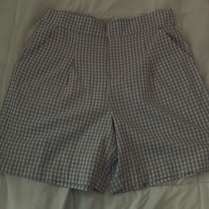 High waisted plaid shorts